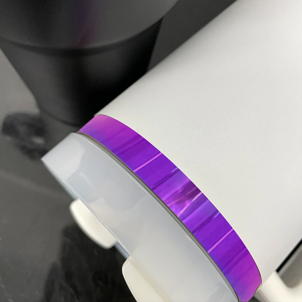 H2.0 40oz Tumbler Purple Plated Underneath Black White Powder Coated With Silicone Boots Sleeve