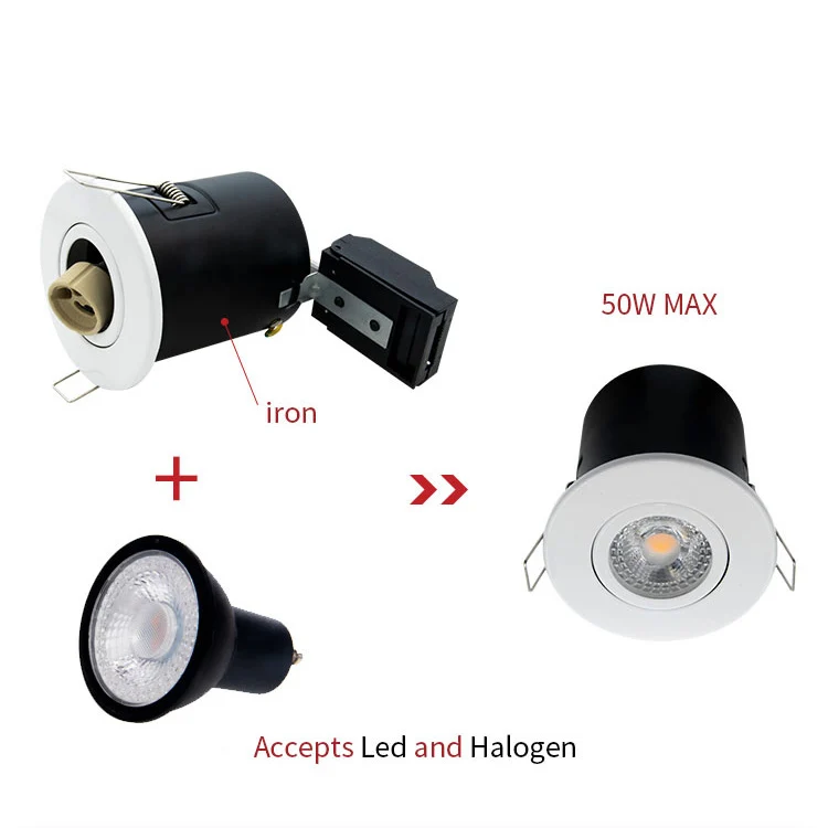 Vertex recessed led downlight fire rated gu10/GX5.3 lamp Halogen indoor CE/RoHS 5 years warranty