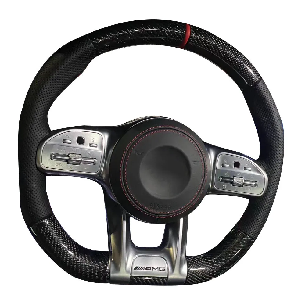 car carbon fiber steering wheel For mercedes benz c-class A-class b e-class gla/glc/gle old model to new amg 809 steering wheel