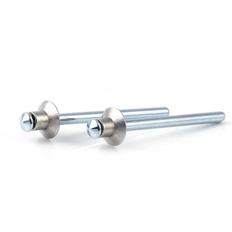 Zinc plated full steel flush sided flat double countersunk head pull thru pt blind rivet for door window