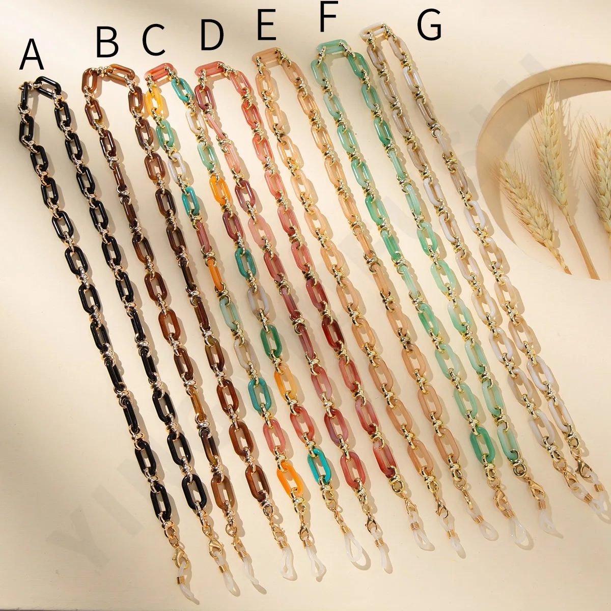 Цепочка для очков, шнур для очков, с акриловой застежкой, для чтения, модный ремешок для очков