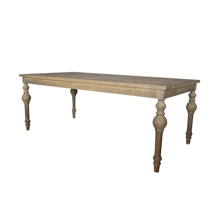 Oak wood rustic farm table for event rental (1600245366016)