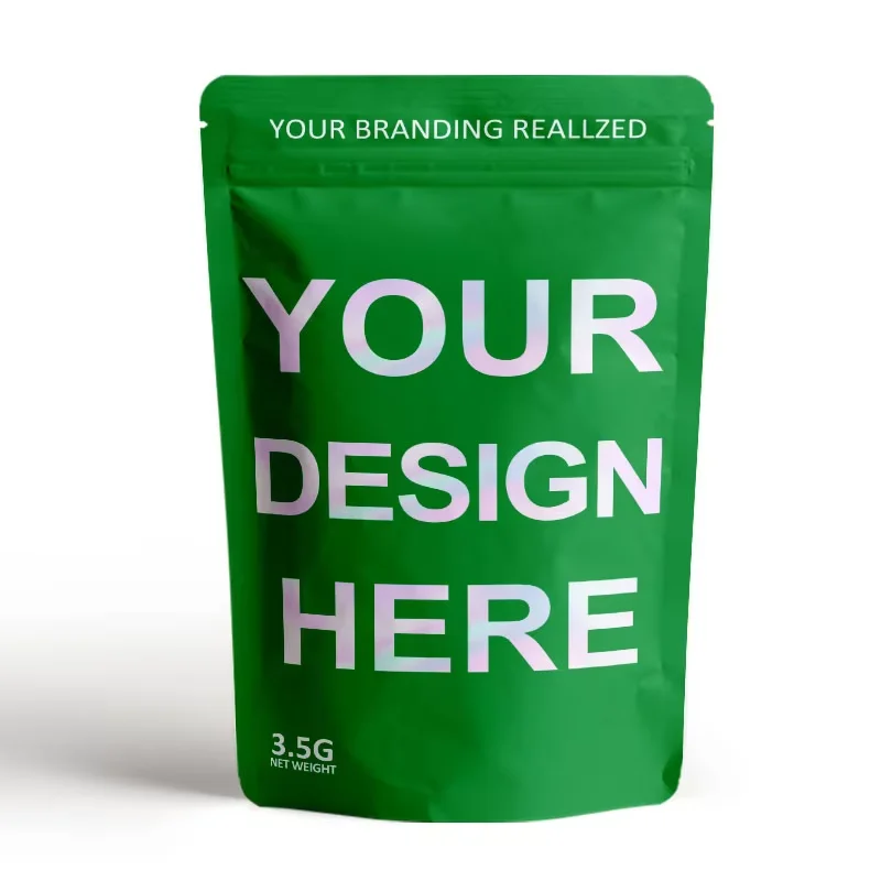 Wistac Factory Custom Printing Resealable Proof Stand up Pouch Packaging 3.5g/7g/1oz Aluminum Plastic Mylar Bag With Zipper