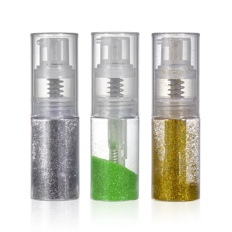 50ml Black Baby Talcum Nail Glitter Shimmer Dry Shampoo Hair dry pump plastic Powder Spray Bottle
