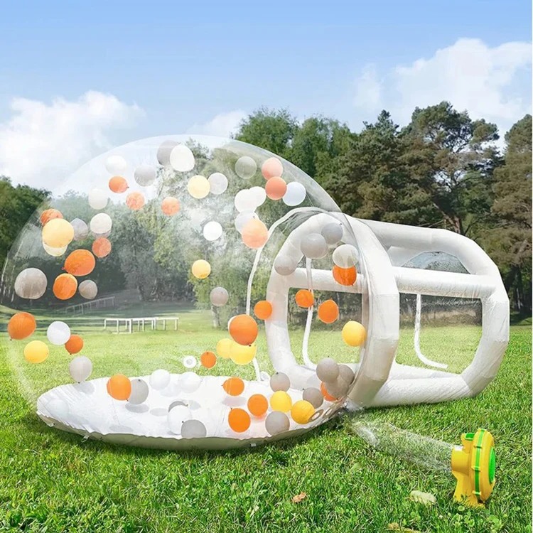 8ft Inflatable Bubble Tent House Outdoor Transparent Commercial Grade Tarpaulin PVC Tent Bubble Clear House with Blower