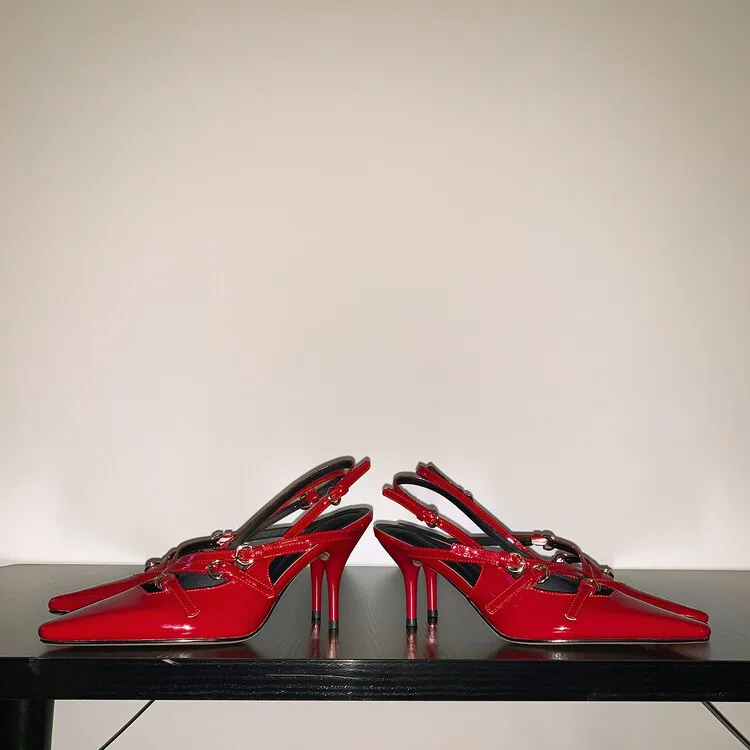 XINZI RAIN High Quality Ladies Heel Pump Shoes Logo Custom Elegant Red Patent Leather 7/9cm Women Stiletto High Heels