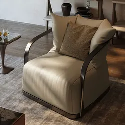 Light Luxury Single Sofa Chairs Walnut Solid Wood Leg Sofa Living Room Nordic Single Lounge Chair For Sale