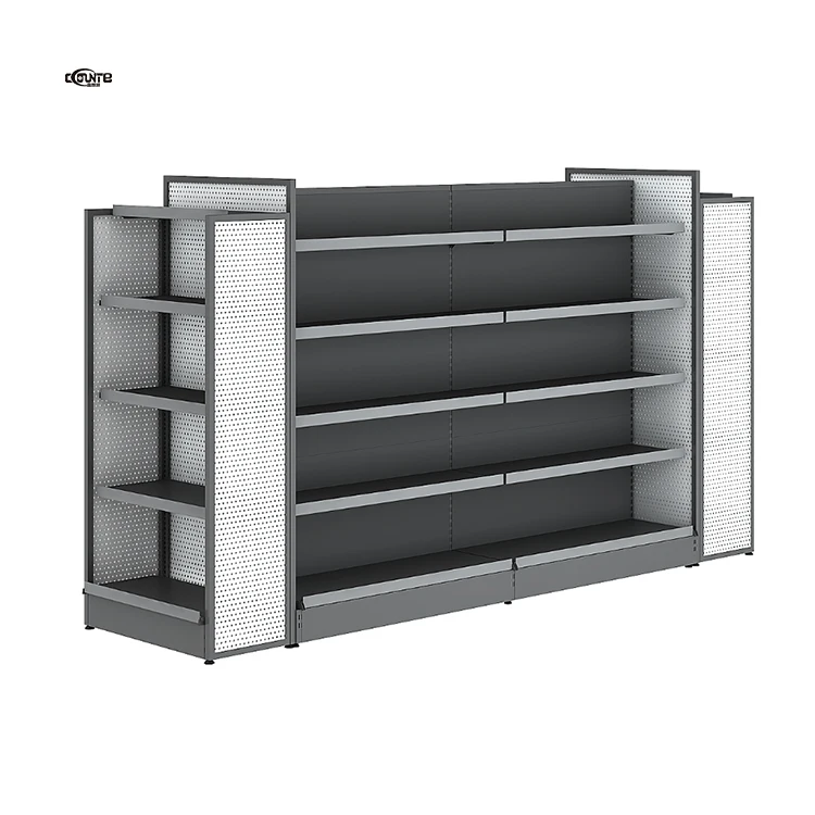 High Quality Grocery Store Metal Durable Double Side Retail Display Supermarket Shelf