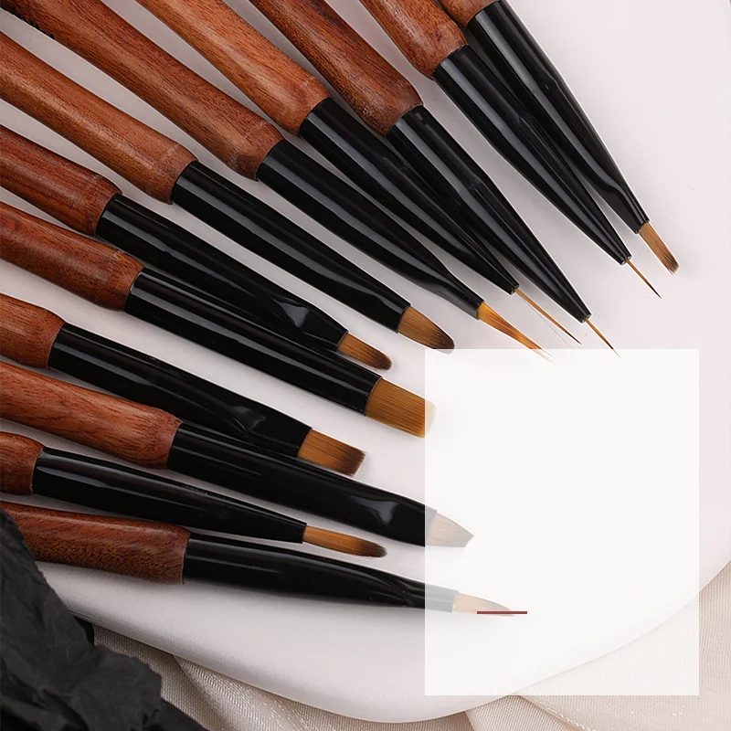 RU Sandalwood rod gourd painting pen Sandalwood log handle copper tube colorful autumn chrysanthemum nail pen