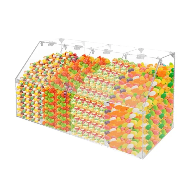 Manufacturer Supply Custom Clear Acrylic Candy Dispenser For Store Food Storage Container