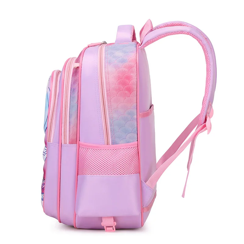 New 3d Leather Nylon Trolley Schoolbag Large Capacity Portable Factory Primary Student Travel Backpack Set School Bag With Wheel