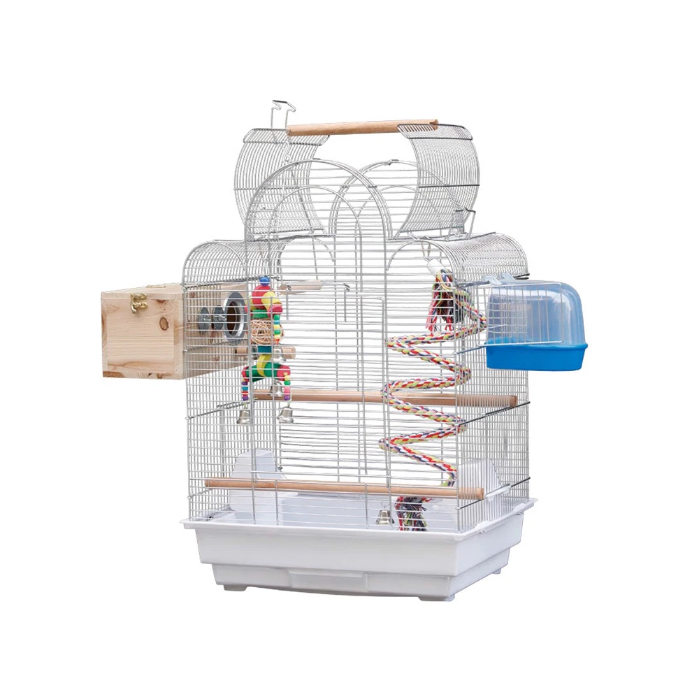 Durable Stainless Steel Wooden Parrot Bird Cage Hanging Cages for Birds Breeding Cage Nest House
