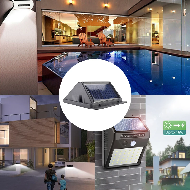 outdoor motion sensor led fence garden parking solares wall lamp security lantern emergency sola solar emergency light