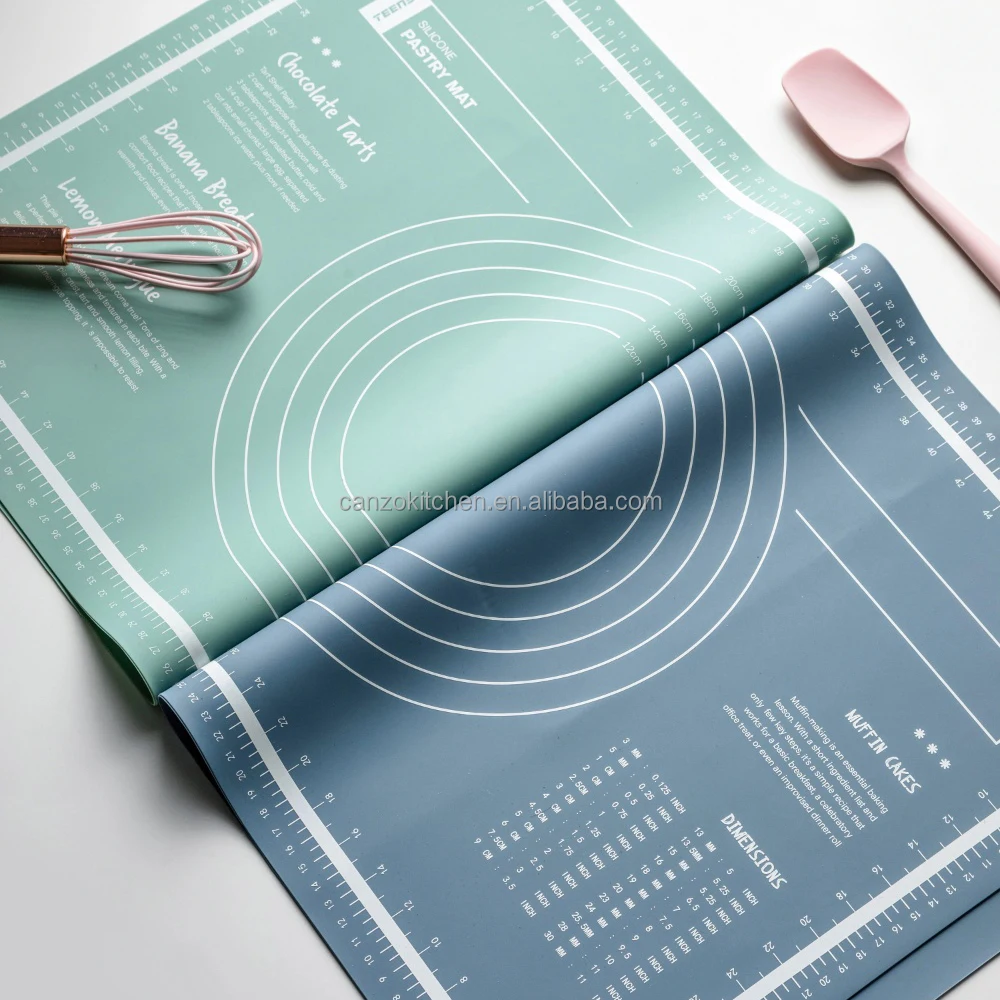 CANZO Non Slip Silicone Kneading Dough Rolling Mat Thicken Heat Resistant Pastry Silicone Baking Mat