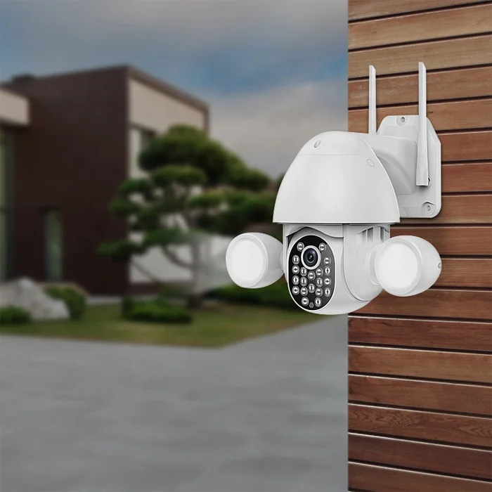 Factory Direct Supply Waterproof IP66 Tuya 5MP Auto Tracking Outdoor Floodlight Garden Light PTZ Wifi Camera