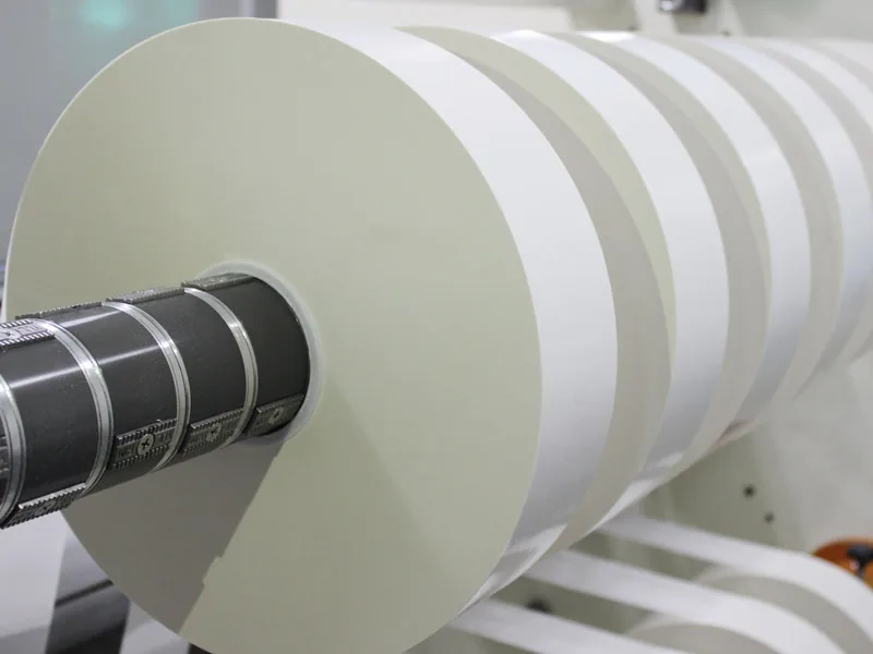 OCA TPU, PET,  PC Foam PVC, plastic film and Fabric roll laminating slitting and rewinding machine