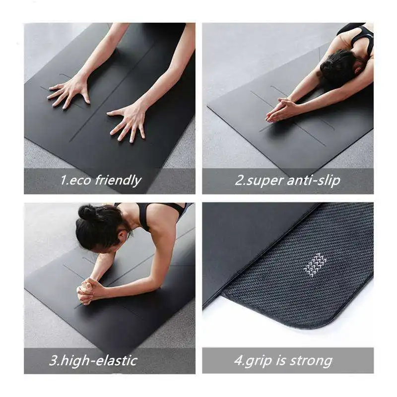 wholesale eco-friendly travel pink print digital natural custom logo fitness non-slip Pilate pu rubber yoga mats
