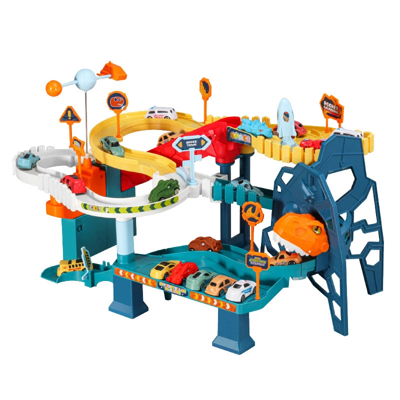 Assembled Scene Electric Powered Slot Car Racing Track Toy with Mini