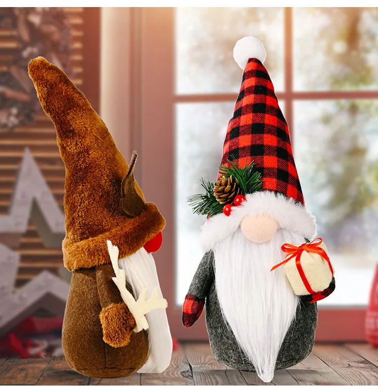 2021 Fashion Cute Santa Snowman Deer Shaped Doll Christmas Doll Christmas Tree Hanging Ornament 2022 standing Doll