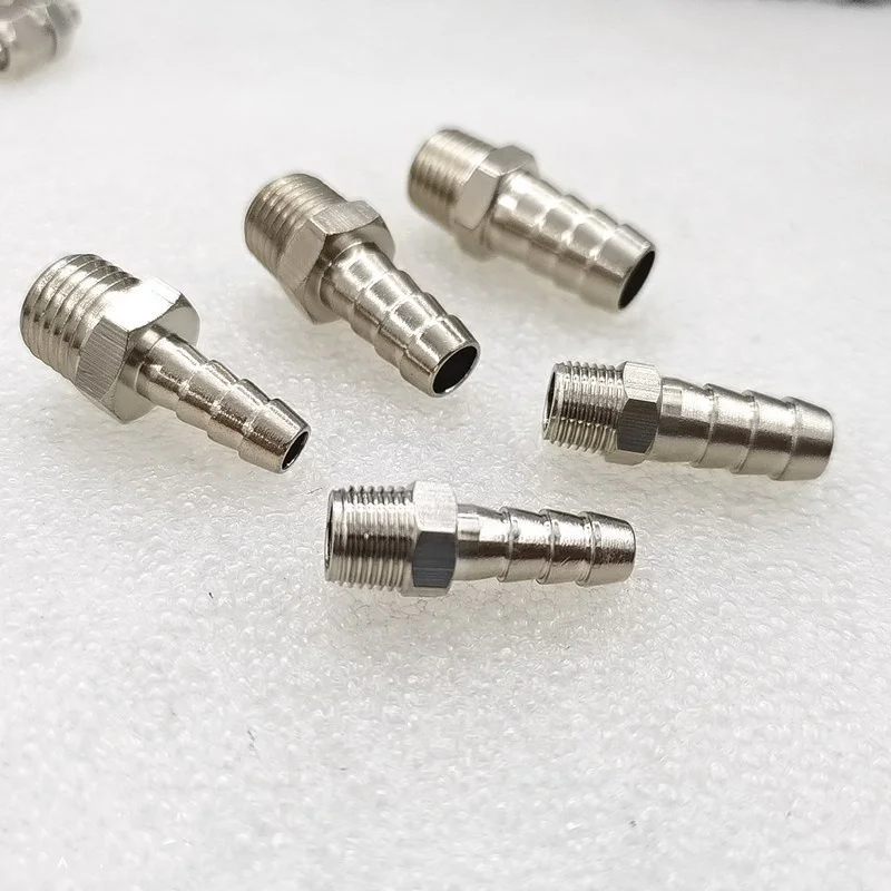 Gas Pagoda Adapter Compression Barb Coupler Pipe One Touch Air Connector Water Tube Fittings Pipe Brass Nipple Fittings