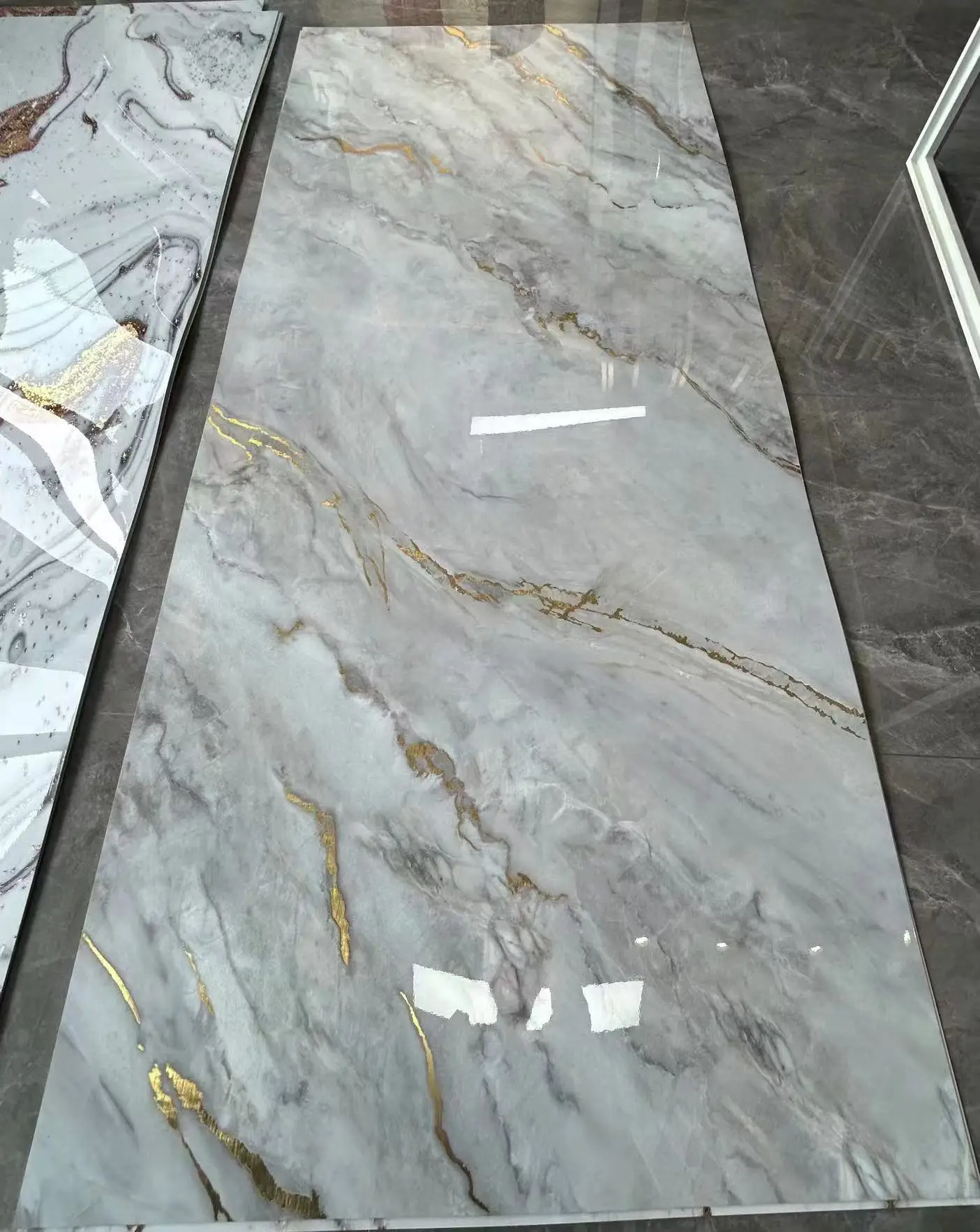 Marble Surface Plate Marble With Gold Pvc Sheet Decorative Products Marble Wall Panels Wall Interior