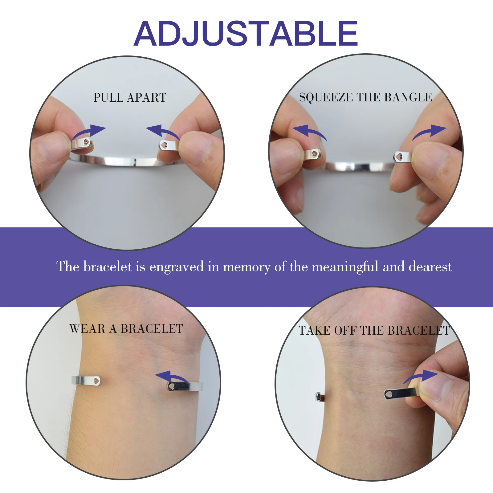 Simple Design Cuff Bracelet Women Open Cuff Bracelet DIY Engraving Bracelet