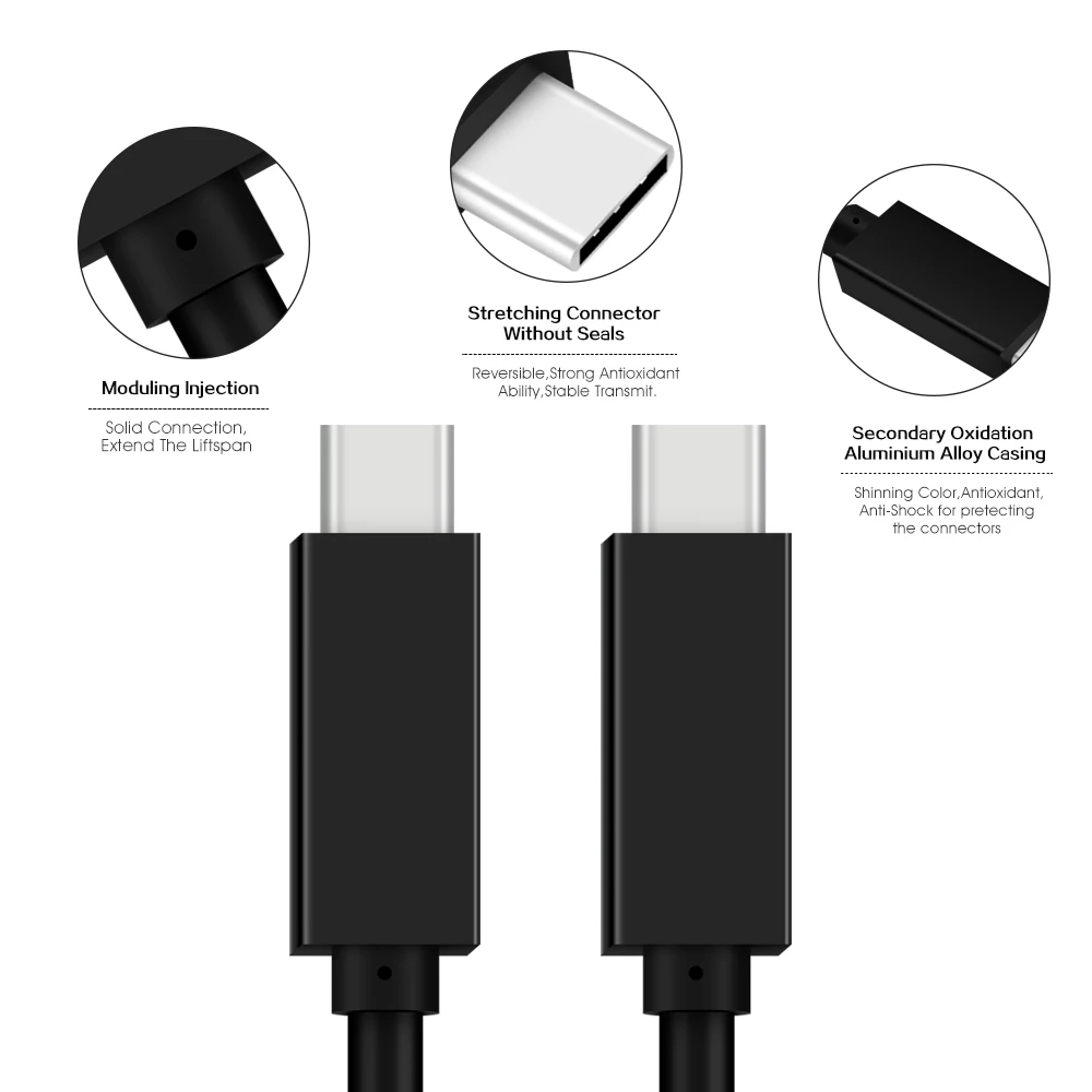 A-BST PD 100W (20V 5A) USB  C cable USB 3.1 Gen 2 multifunction type c to Type C cables with e-mark chip