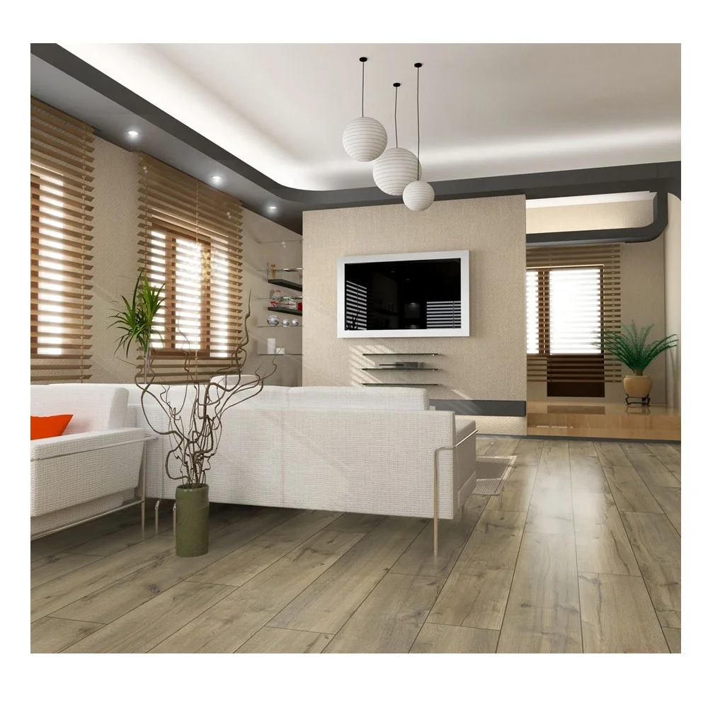 12mm Thick Antique Non Slip HDF Fireproof Laminate Flooring