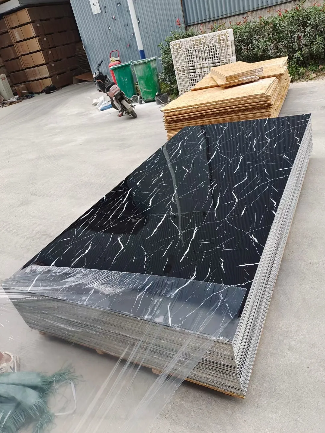 Commercial Building Alternative 3MM PVC Marble Pattern Wall Sheet UV Plastic Stone Composite Material Panel Board Type