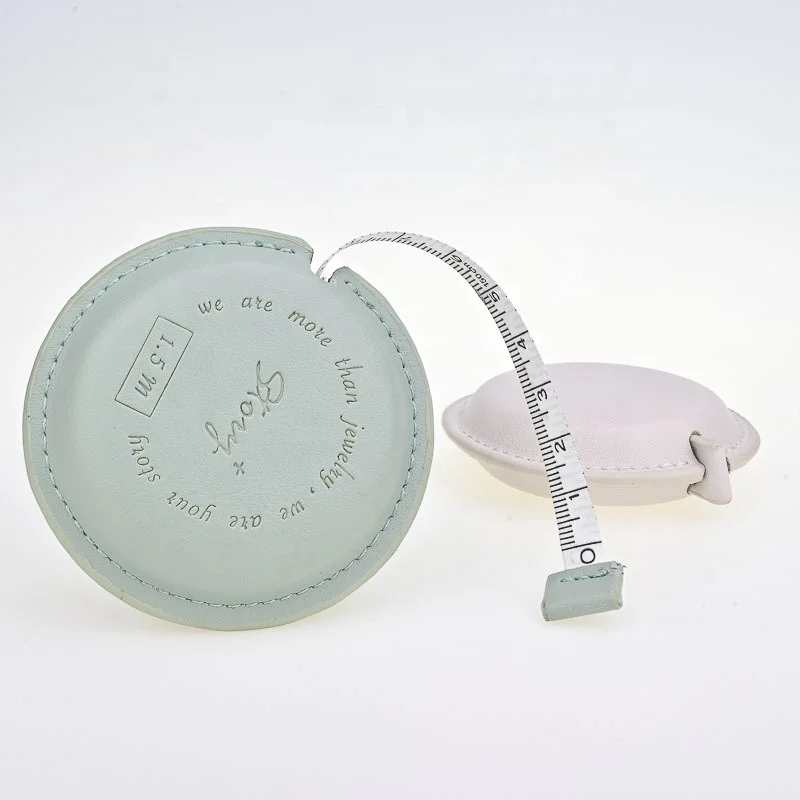 2024 модный горячий штампованный логотип, круглая многоцветная мини-милая кожаная рулетка