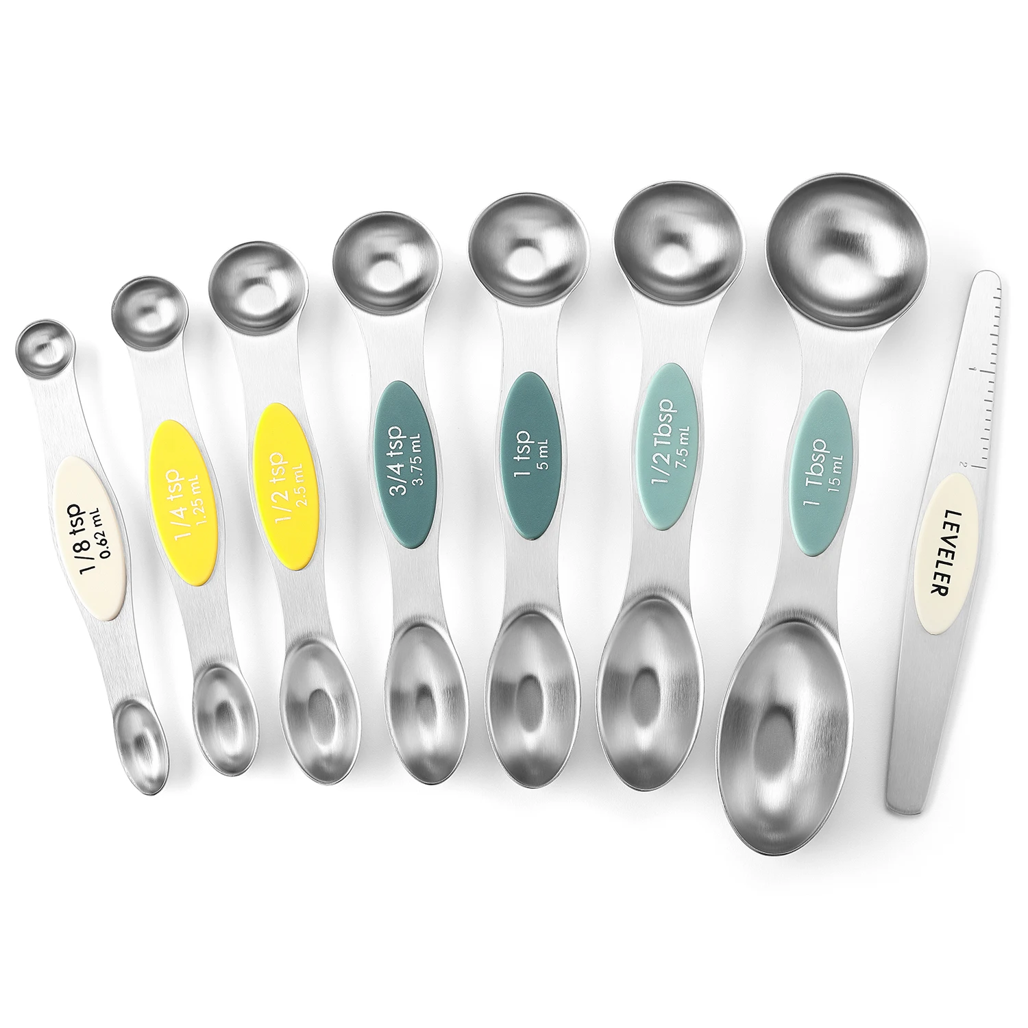 Stainless Steel double ended Magnetic Measuring Spoon Set