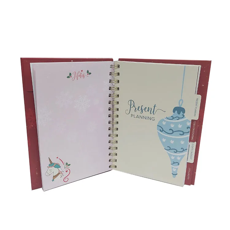 Custom A5 Spiral Christmas Planner Printing Daily Monthly Happy Planner With Gift Box
