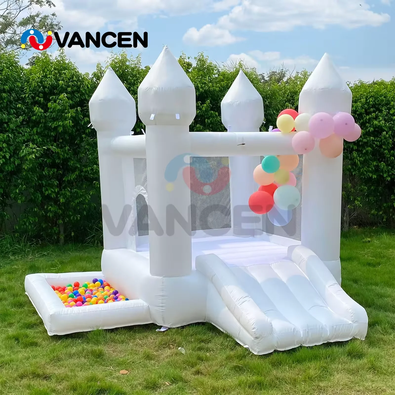 Wedding Bouncy House Kids Adult Party Event Jumping Castle Inflatable Bounce House with Slide and Ball Pit