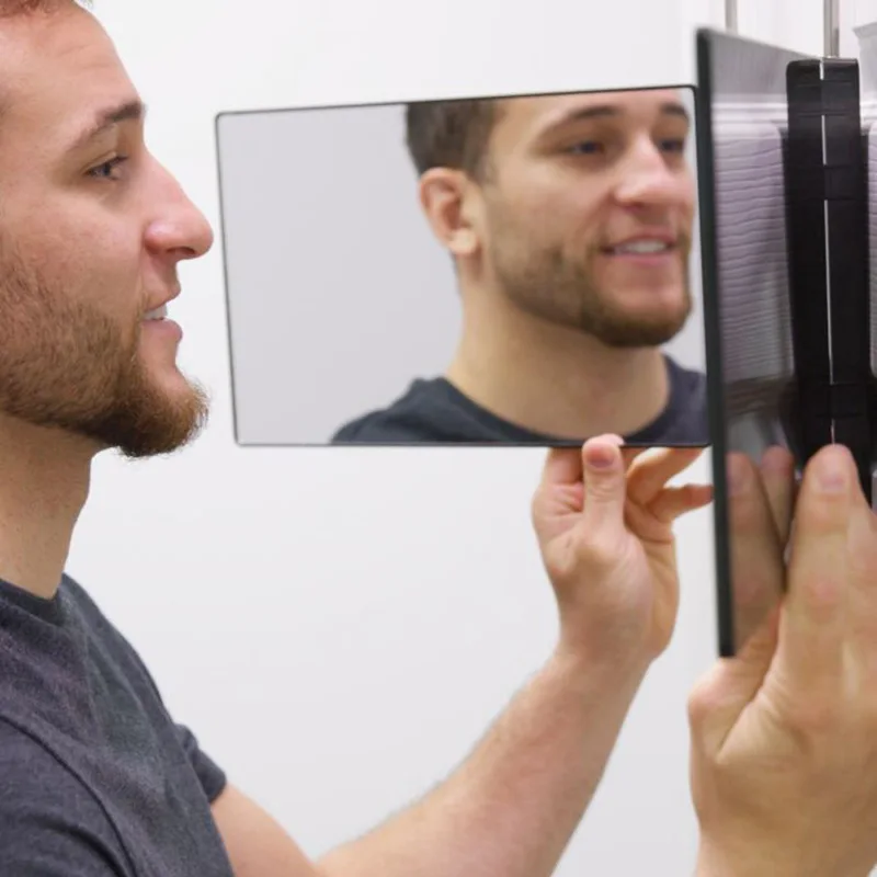 hot selling Self cut shaving mirror with hook 3 way 360 degree angle self hair cut mirror