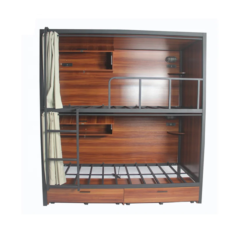 Cheap Factory Price Heavy Duty metal steel hostel Bunk Bed Hotel Capsule Bed with Mattress