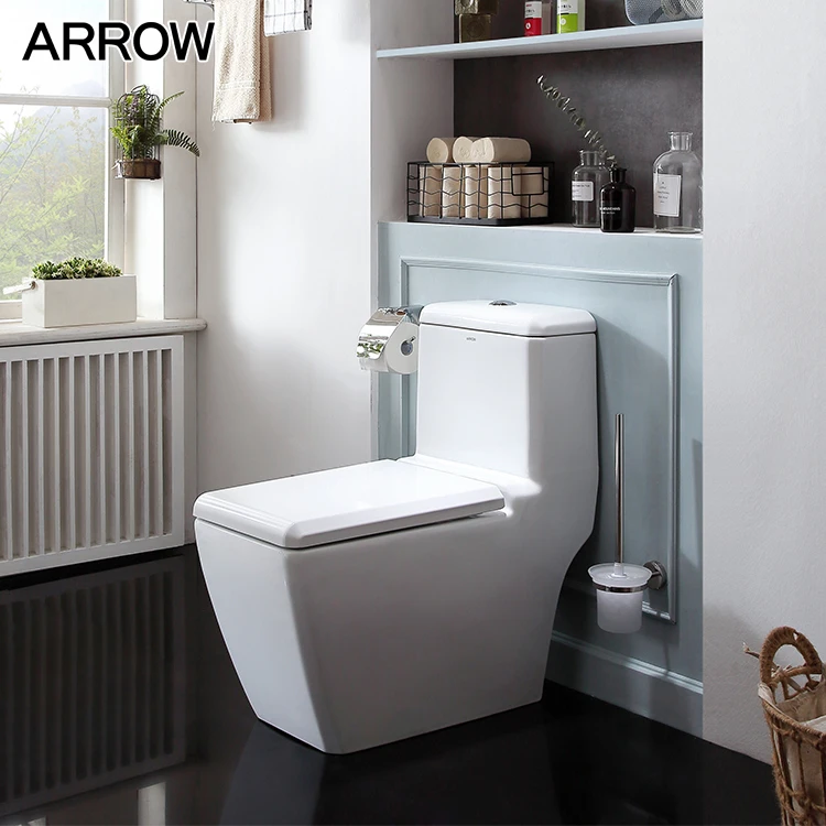 Arrow Toilets One Piece WC Jet Siphon Type Toilet S-trap Manufacturer Ceramic High Quality Sanitary Ware Toilet