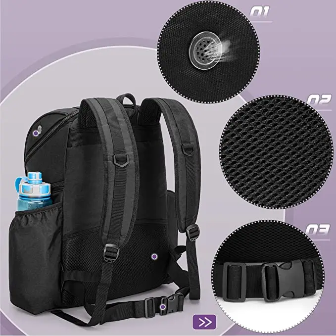 Custom Logo Water Resistant Bowling Backpack Bag for Single Ball Single Ball Bag with Shoes Compartment