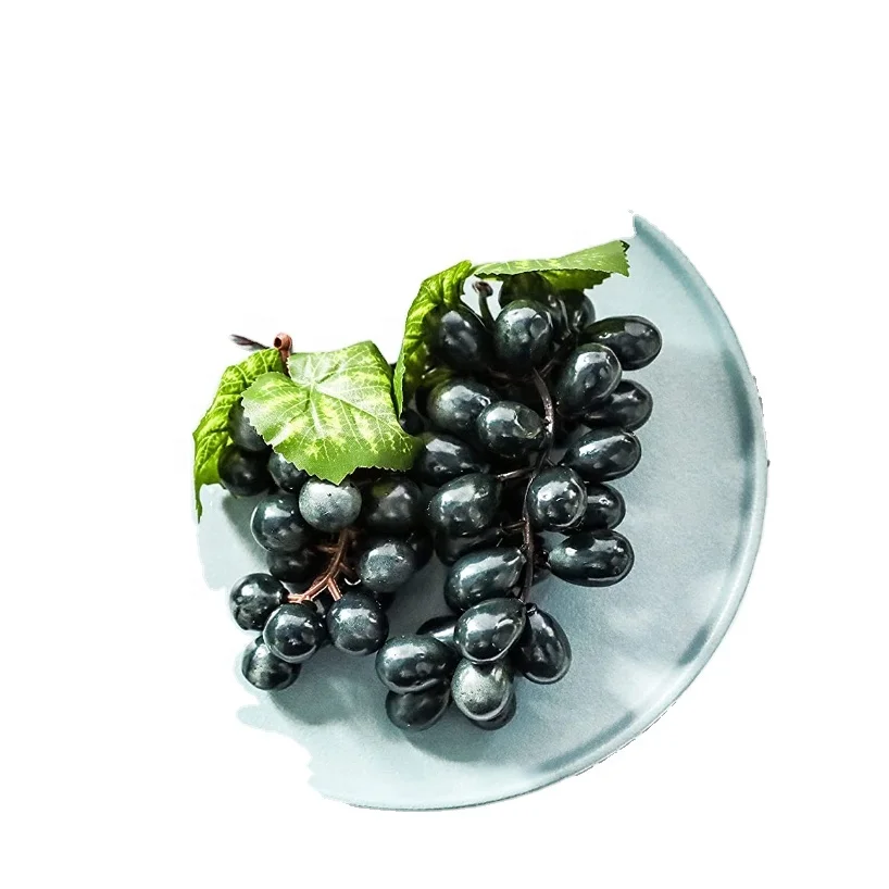 Artificial Green & Purple Grape Cluster Artificial High Simulation Grapes False Fruit Fake Grapes