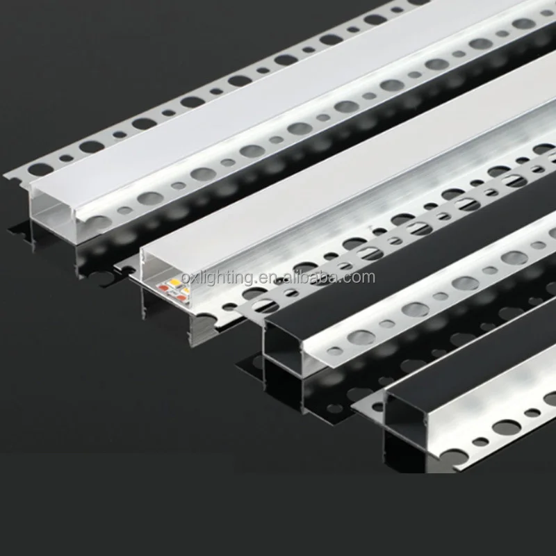 Led Aluminium Profile Drywall Recessed Slim Led Profile Drywall Black Plasterboard Led Profile Light For Drywall