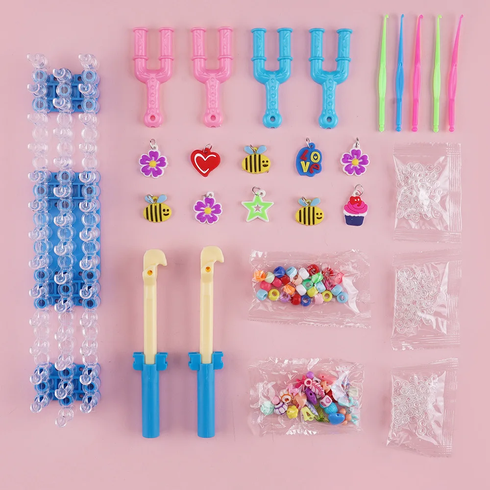 XIMAI Rainbow Bands Bracelet Rubber Making Loom Diy Kit For Girls Kids Creativity Gift To Improve Imagination