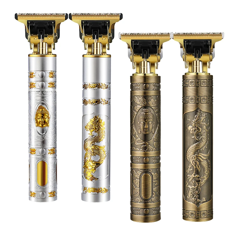 Portable Vintage 9 Professional Barber Baldheaded USB Rechargeable Zero Gap 0mm Electric Hair Cut Machine Hair Clippers Trimmer