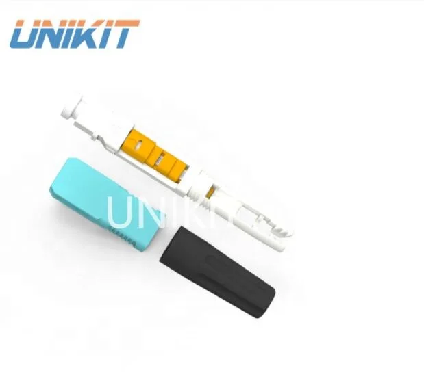 Multimode OM3 ESC925T  Optic Fast Connector Used for  Round Cable and Flat Drop Cable, SC APC/UPC fiber connector