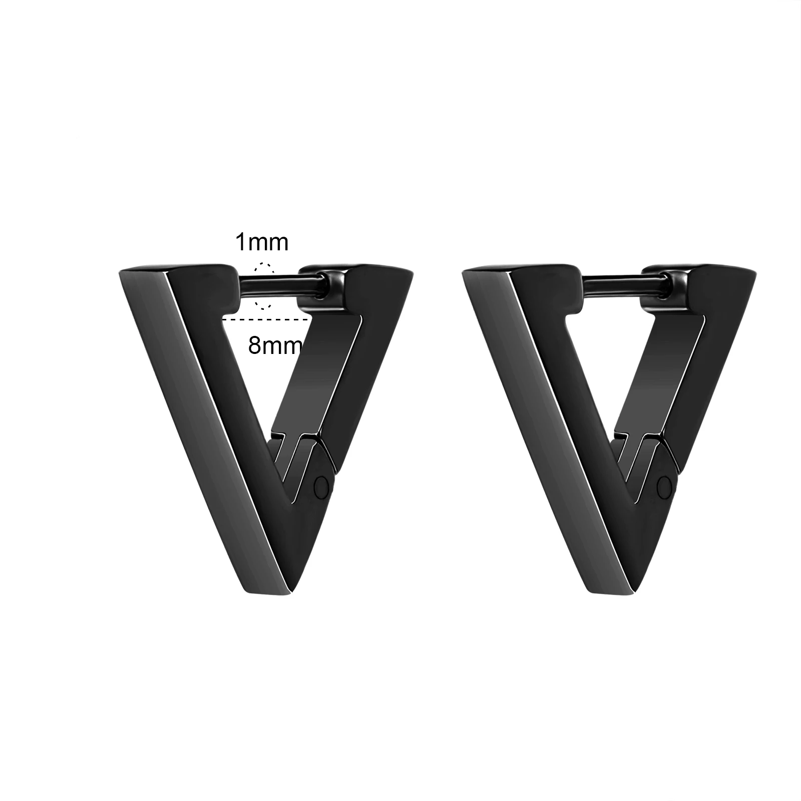 Fashion Black Stainless Steel Cross Men Earrings Hoop Punk Jewelry