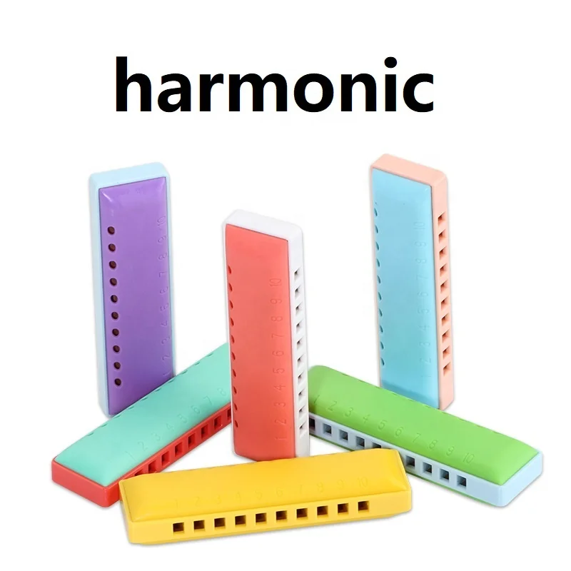Factory direct sale colorful 10 hole harmonica Diatonic Harmonica Key of C 20 Tone for Beginner Student