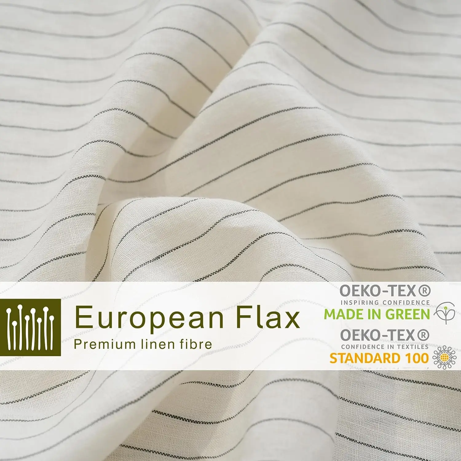100%Pure linen bedding sets Stone washed linen bed sheet 175gsm yarn dyed stripe linen duvet cover