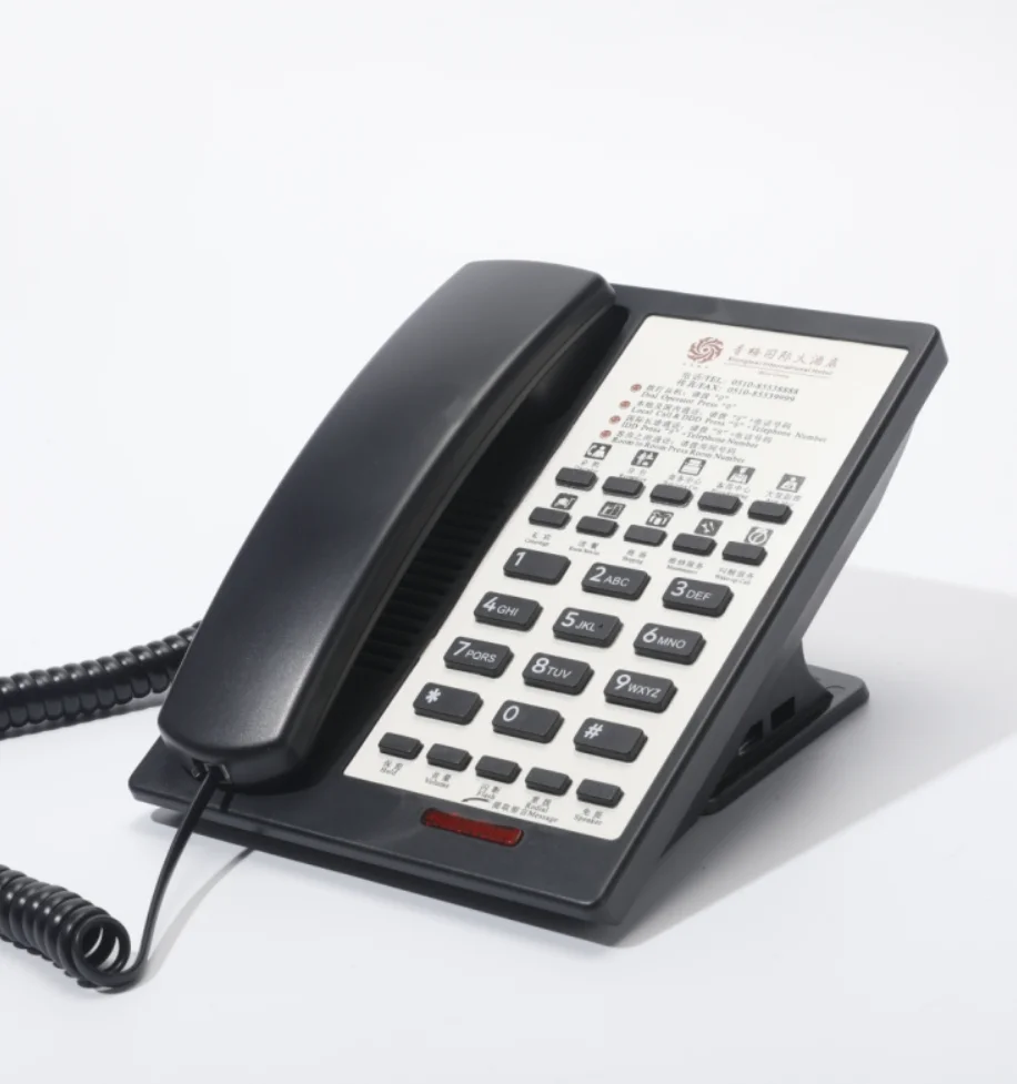 High quality hotel corded phone for star hotels with free faceplate printing hotel phone