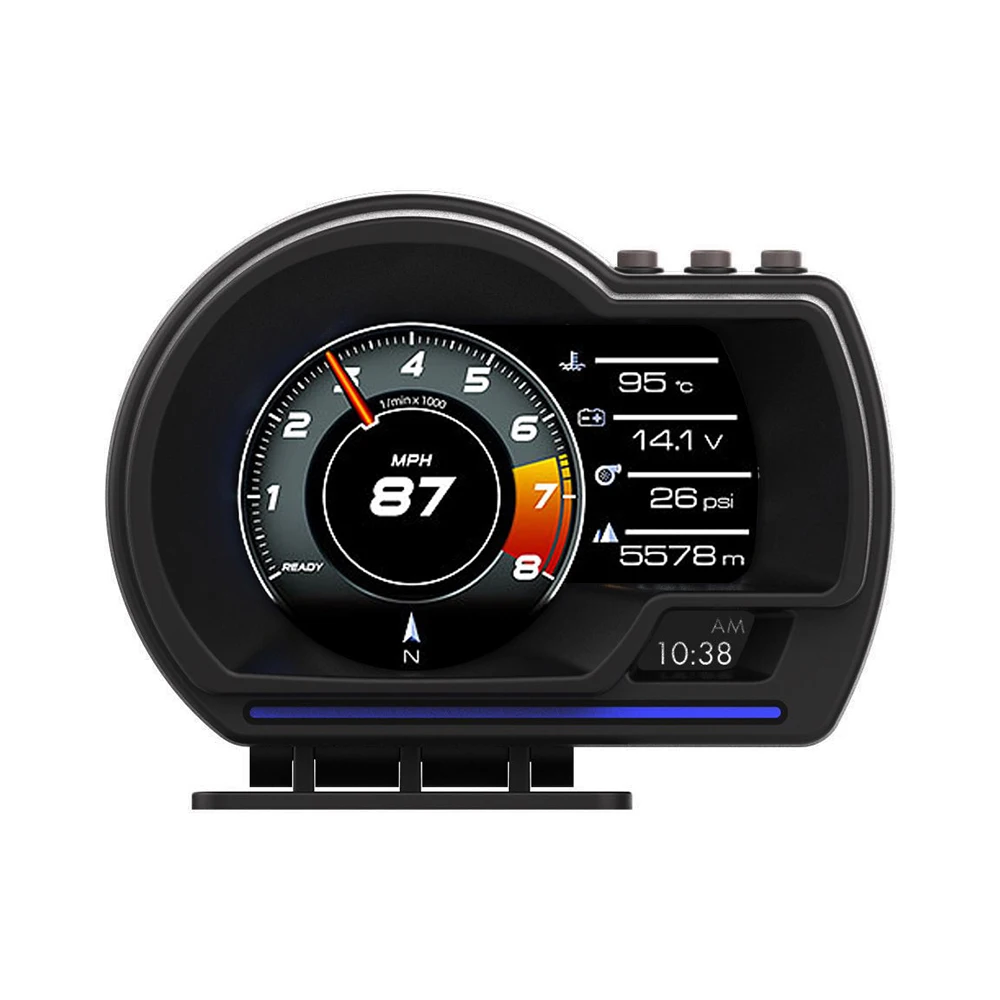 Universal OBD&GPS Double Systems Meter Speedometer Head Up Display Smart Gauge Muti-function Gauge P6