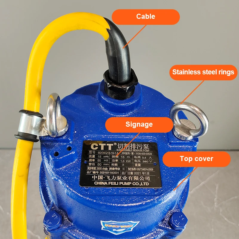 Septic tank grinder cutting pumps 3hp high quality electric grinding submersible sewage cutter pump cost in USA