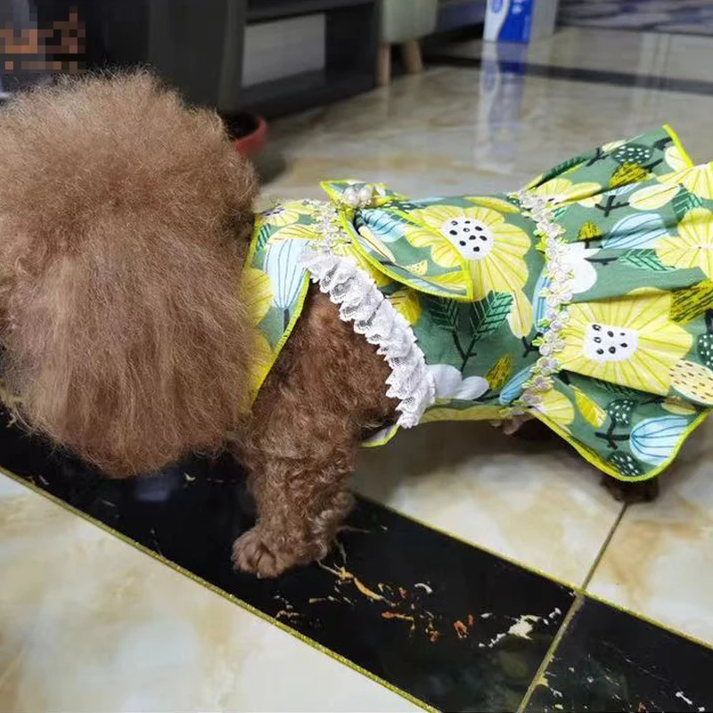 
2021 Hot Sell Manufacturers Wholesale Puppy Cute Lovely Design New Cat Dress Pet Dog Luxury Summer Clothes 