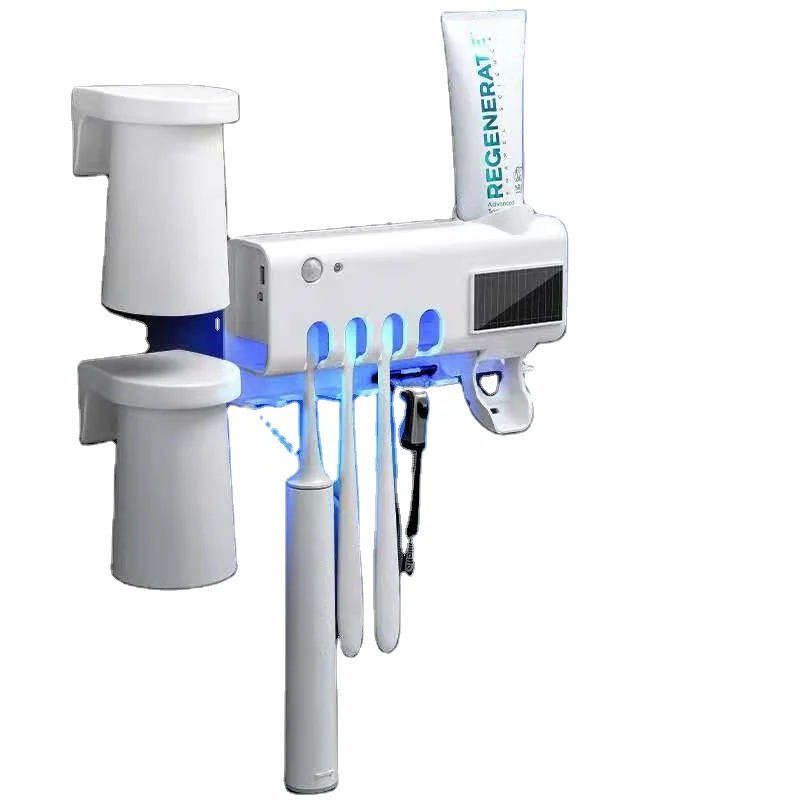  2021 Hot sale Wall Mounted Portable Rechargeable USB UVC LED Toothbrush Sterilizer solar toothbrush